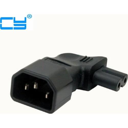 IEC320 IEC 320 iec C14 connector to C7 90 Degree Left Right Angled Power Male to Female Extension Adapter for Notebook Charger