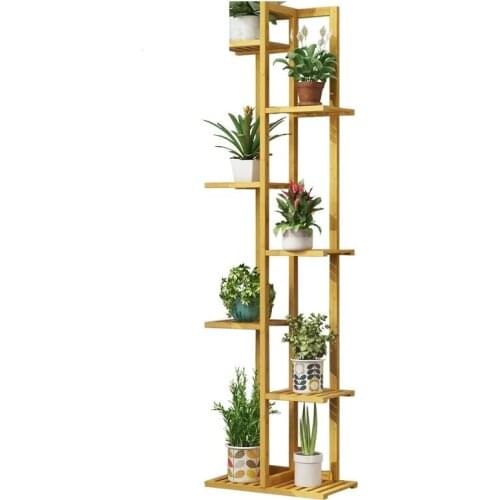 Flower shelf multi-storey indoor special balcony fleshy green flower pot rack solid wood living room simple floor rack