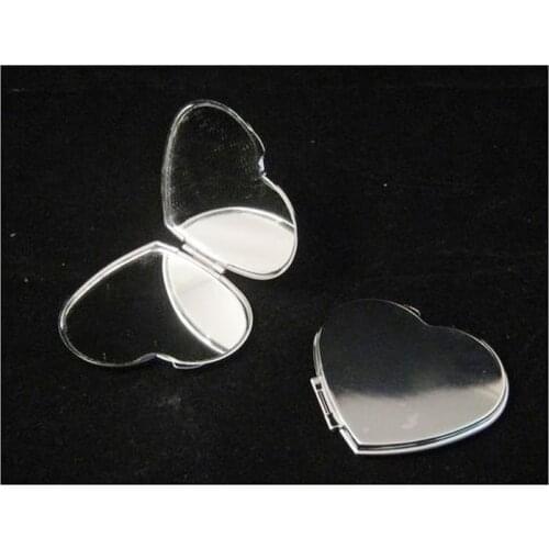 SILVER HEART MIRROR COMPACT WIFE GIRLFRIEND