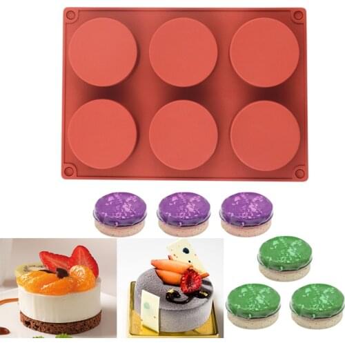 6 Cavity Silicone Mold Round Circle Shape Fondant Cake Tools ice cube moulds 3d Candy Jelly DIY Making Mould Handmade Soap Molds