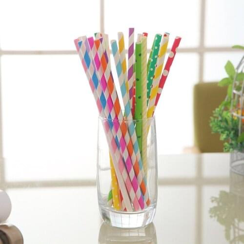 Wedding Decoration 25pcs/Lot Stripe Wedding Party Supplies Decorations Kids Striped Chevron Polka Dot Drinking Paper Straws