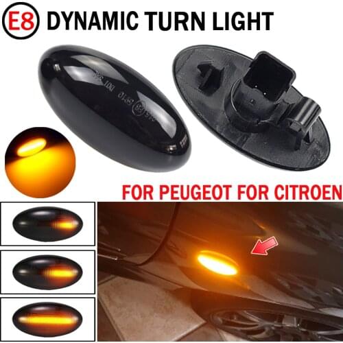 2pcs For Citroen C6 2005-2012 Dynamic Turn Signal Light LED Side Fender Marker Sequential Indicator Blinker