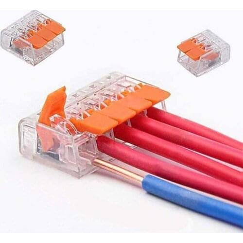 10Pcs Universal Connection Terminal Electrical Wire Connector Terminals Cage Spring Universal Fast Terminal Household