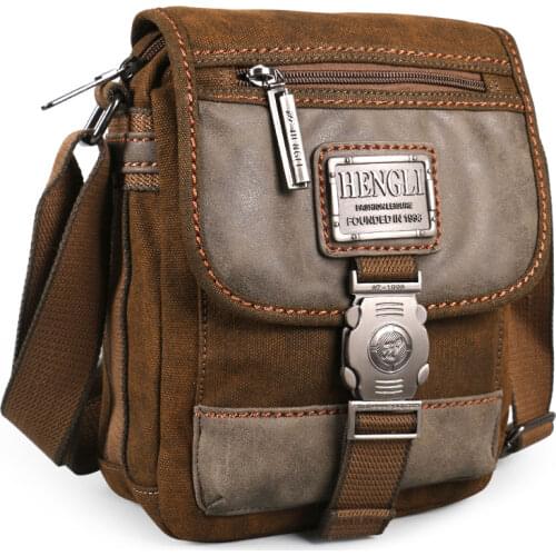 Vintage Canvas Wear Resistance Shoulder Bags Men Teenage Boys Cross Retro Messenger Crossbody Bag