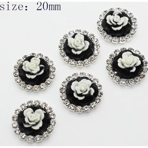 YWXINXI Fashion Twofold Color 10 PCS Rhinestone Jewelry Accessories Resin Simulation Camellia Flower Rose Ornament Handmade