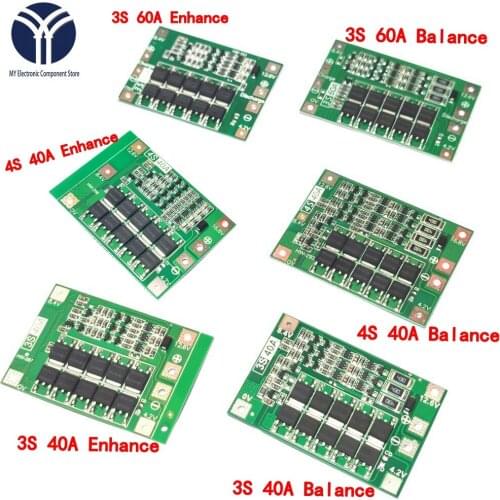 3S/4S 40A 60A Li-ion Lithium Battery Charger Protection Board 18650 BMS For Drill Motor 11.1V 12.6V/14.8V 16.8V Enhance/Balance