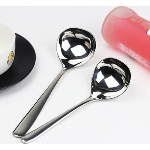 1PC Stainless Big Spoon Kitchen Utensils Cooking Spoon Coffee Spoon Dessert Tea Spoon Large Round Meal Spoon Kitchen Accessories