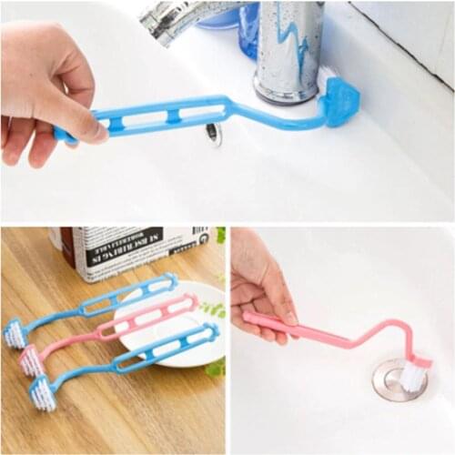 1Pcs Soft Hair Toilet Brush Bristled Kitchen Corner Cleaning Bathroom Portable Bending Handle Accessories Trapezoidal Bending