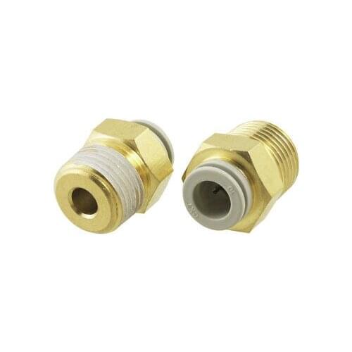 10 Pcs 1/2" PT Male Thread to 10mm Tube Push in Connect Straight Fitting