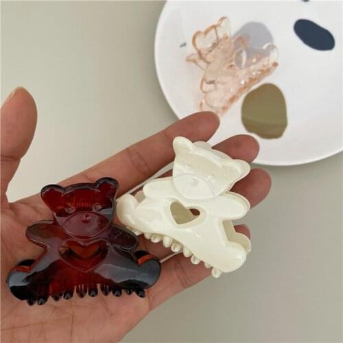 2021 Fashion Korean Kawaii Bear Hair Clip Claw Clamp for Women Girls Kids Hairpin Crab Headband Hair Accessories Headwear