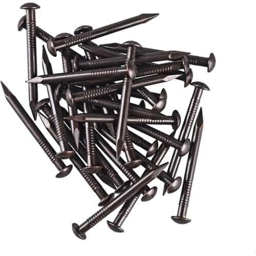 30pcs 35X2.8MM Chinese Archaize Round Head Antique Bronze Wooden Nails for Furniture DIY Decorative Boxes