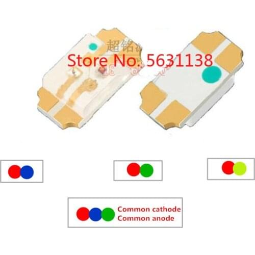 50PCS 3216 SMD LED 1206 bicolor-Red+BLUE/R+GREEN/R+YELLOWGREEN RGB-common cathode/common anode full color 20mA cree led COB chip