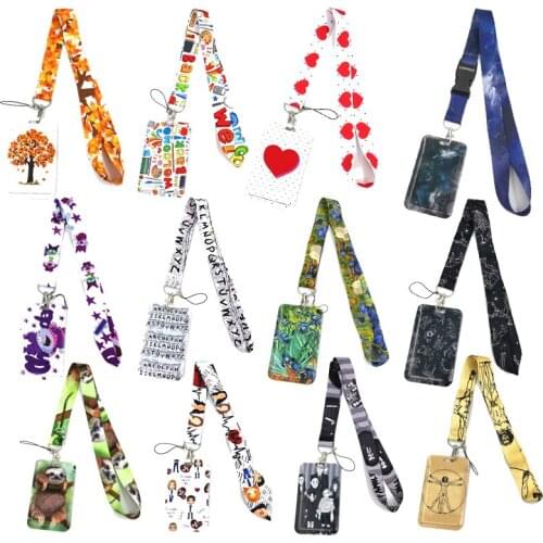 Anime Lanyard Badge Holder ID Card Lanyards Mobile Phone Rope Keys Lanyard Neck Straps Keychain Key Ring