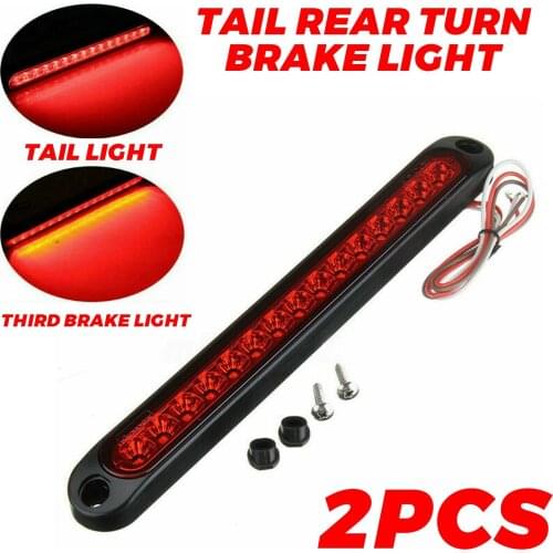 Car Warning Lights 2X 10" 15 LED Red Trailer Truck Stop Tail Rear Turn Brake Light Bar Reverse Lamp