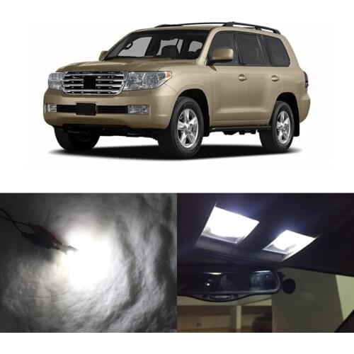 Fits For Toyota Land Cruiser 2008-2011 14PCs CANbus White Led Interior Light Kit Package Replace Bulbs Map Dome License Plate