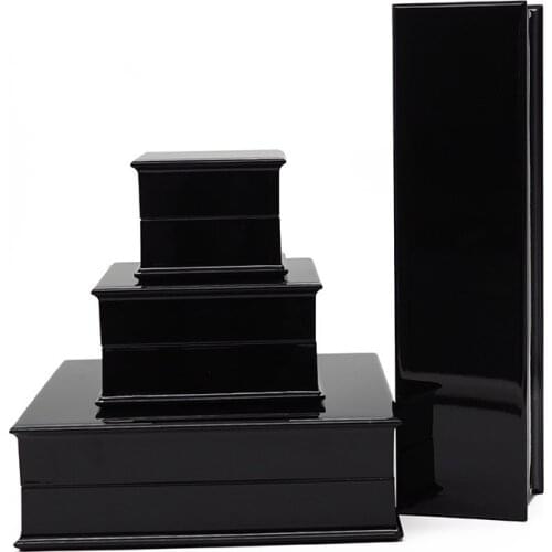 Black Convex panit jewelry boxes and packaging wedding Ring box Pendant Bangle Bracelet jewellery organizer Christmas gift case