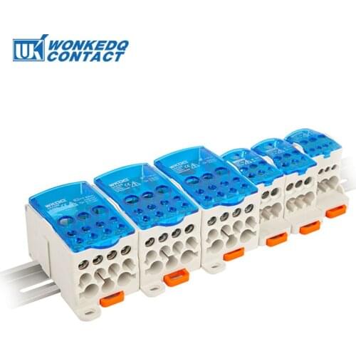 Din Rail Terminal Blocks One in several out Power Distribution Box Universal Electric Wire Connector Junction Box UKK