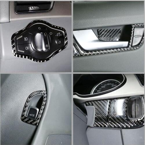 For Audi A4l/A5 2009-2016 Car Interior Modification Decorations Real Carbon Fiber (Soft) Car Accessories (Left Titanium)