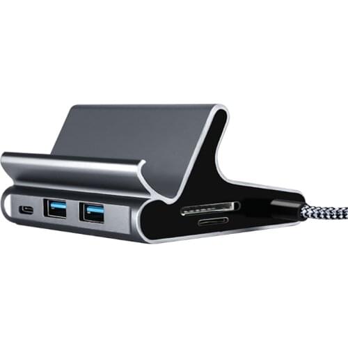 7-in-1 Type C HUB USB-C Docking Station Disk To HDMI RJ45 Gigabit Ethernet PD3.0 Charging Adapter Vertical Base Bracket Stand