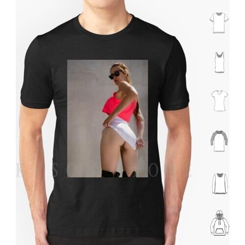 No Shame 2 T Shirt Cotton Men Diy Print Girls Flashing Shaved Pussy No Knickers Panties Short Upskirt Boobs Big Large