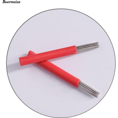 Needles for Manual Pen R19 Bevel Round Needles 50pcs Semi Permanent Makeup Manual Fog pen Needle Microblading Makeup Eyebrow Pen