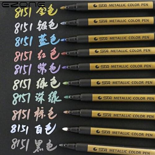 EZONE 10Pcs /Set Marker Pen Paint pen DIY Album Hand Account Writing pen Water Based Ink School Office Stationery Supply