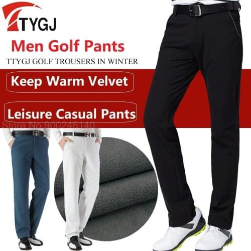 Autumn Winter Waterproof Men Golf Trousers Thick Keep Warm Windproof Long Pant Male Plus Velvet Golf Ball Pants Tennis Clothing