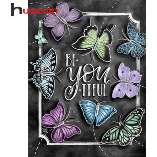 Huacan 5D Diamond Mosaic Blackboard Drawing Kit Full Square Diamond Embroidery Painting Butterfly Home Decor Rhinestone Picture