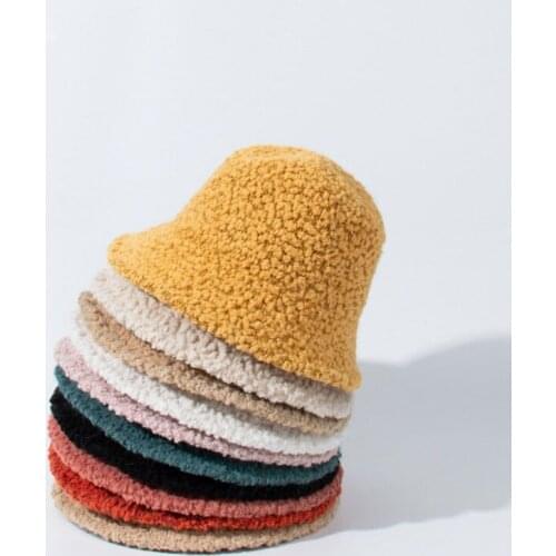 New Panamanian Warm Winter Womens Bucket Hat Angola Long Rabbit Fur Basin Hat Fashion Autumn and Winter Thickened Fisherman Hat