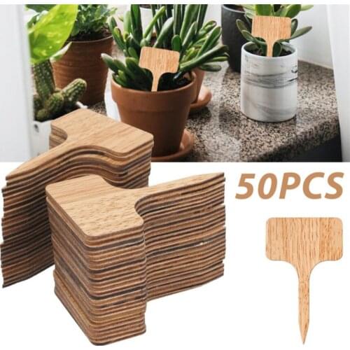 New 500pcs/lot Bamboo Plant Labels for Outdoor Garden Tags Waterproof 2.36x4 inches T-Type Wooden Markers for Flower, Vegetable