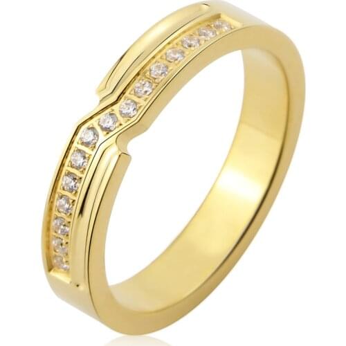 New Beautiful And Shiny Inlay 15 Small Zircon Women Ring Titanium Steel Top Quality Jewelry For Women Love Rings Wedding Gift