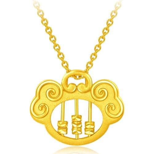 Chinese style retro original design creative abacus Pendant Necklace unique antique gold craft designer charm womens jewelry