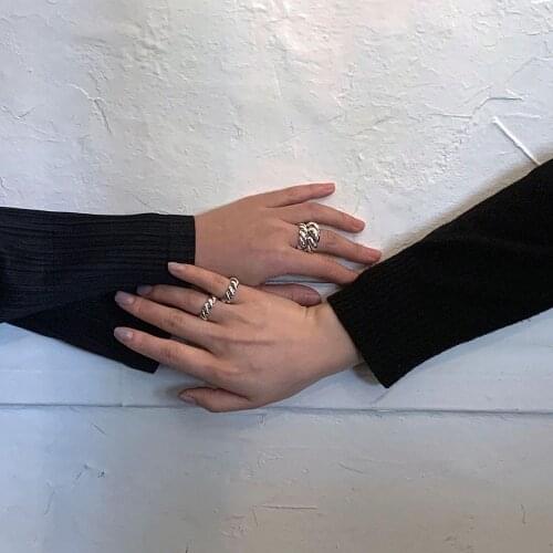 P70 RISPADA retro metal twist ring minimalist jewelry geometric open ring for unisex party gift