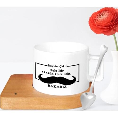 Personalized Fathers Day Themed Wooden Altlıklı Ceramic Cup 31-609