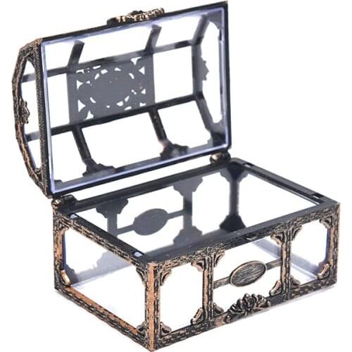 Plastic Money Container Storage Box Toys Transparent Pirate Anime Toys For Children Pirate Crystal Gem Treasure Box Toy Figures