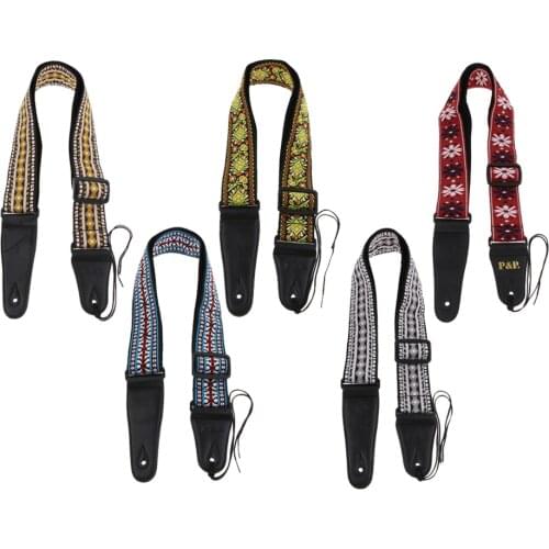 Adjustable Guitar Soft Belt Embroidered Strap for Guitar Bass Accessory