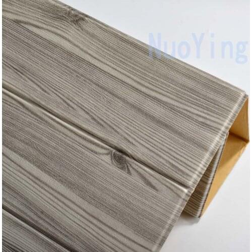 3d Wall Stickers Diy Self-Adhesive Wallpaper Wood Grain Wall Skirt Stickers Wall Decoration Waterproof Mildew