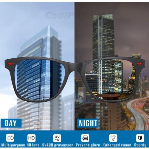 Brand Square Photochromic Day Night Vision Sunglasses Men Women Polarized Chameleon Driving Sun Glasses Male oculos gafas de sol
