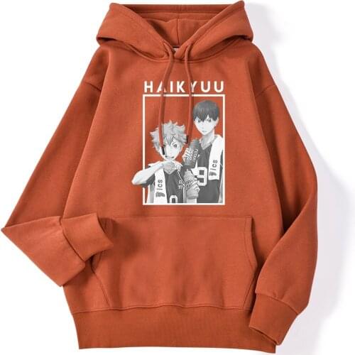 Hinata And Kageyama Haikyuu Sweatshirt Mens Daily Casual Funny Hip Hop Hooded Tops Japan Anime Hoodies Fly High Graphic Men S