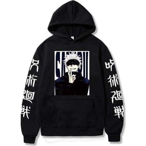 Anime Jujutsu Kaisen Hoodie Casual Unisex Gojo Satoru Pullovers Tops Loose Long Sleeves Sweatshirt Autumn Man women Cloth