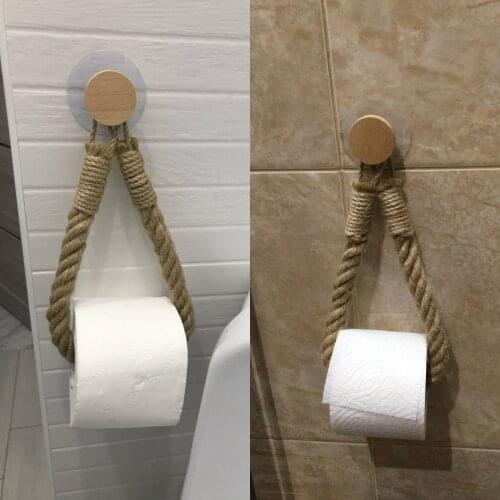 Vintage Paper towel holder Towel Hanging Rope Toilet Paper Holder Home Hotel Bathroom Decoration Supplies