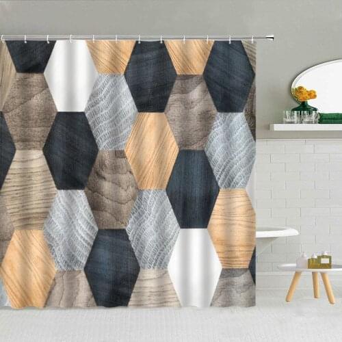 Geometric Striped Pattern Rainbow Umbrella Shower Curtain Frabic High Quality Bathroom Supplies Decor With Hooks Cloth Curtains