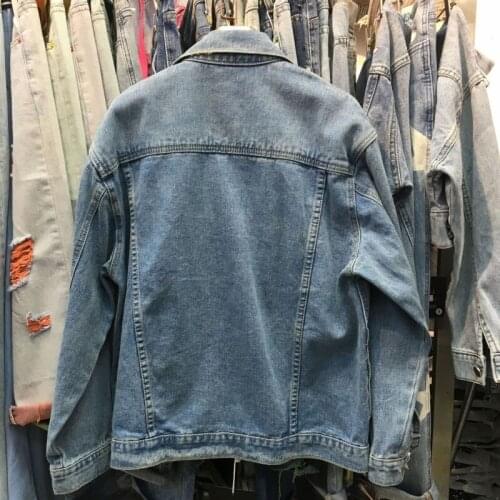 Designer New Long Sleeve Single Breasted Womens Denim Jackets Fashion Embroidered Flares Diamonds Pockets Female Oversize Coats