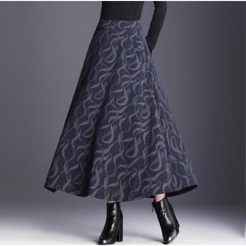 Women Autumn Winter Vintage Woolen Plaid Skirt Long Skirt Female 2020 New Shorts Skirt High-Waisted Printed Women Skirt 668H