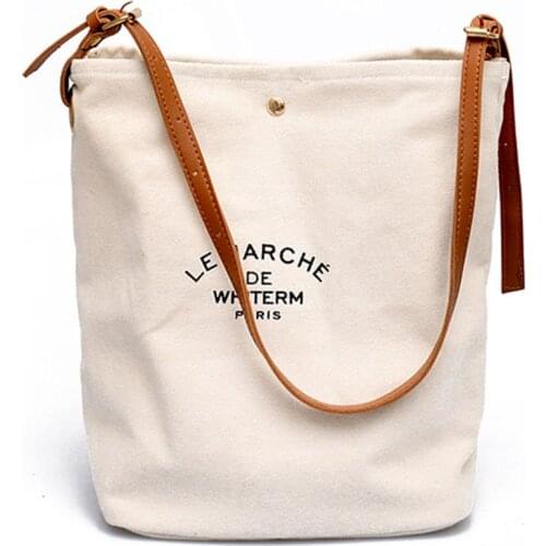 Women Casual Handbags Shoulder Bags Environment friendly Portable Letter Pattern Student Bags Shopping Bag Brown