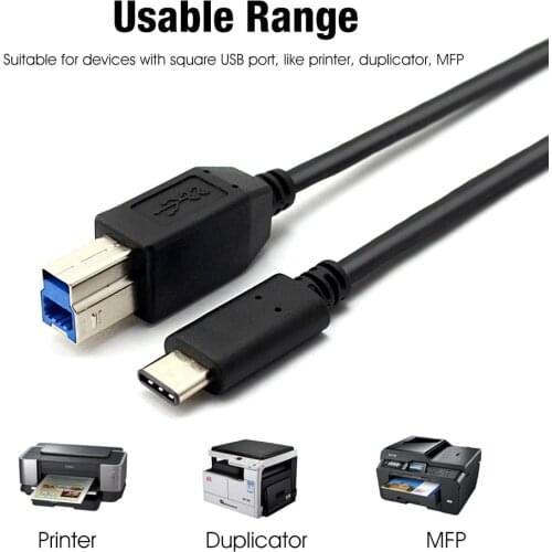 1m Printer cable usb c to printer usb 3.0 B cable For Canon Epson HP Samsung Printer Cord Scanner