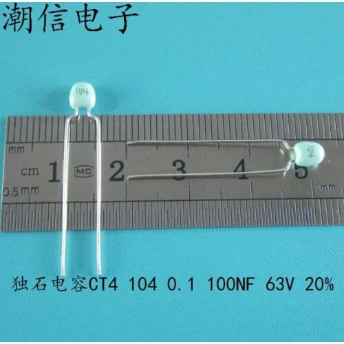 10cps Monolithic capacitors CT4 104 0.1 100 nf 63 v 5.08 feet from 20