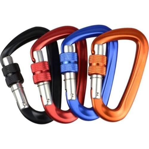 12KN Climbing Carabiner D Shape Quickdraws Climbing Buckle Locks Safety Lock