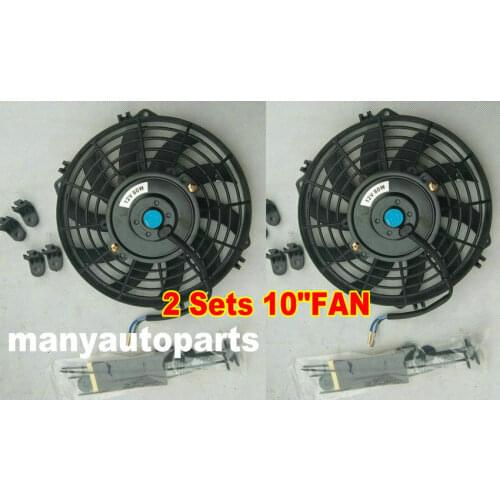 2 X UNIVERSAL SLIM 10" 12V ELECTRIC RADIATOR ENGINE BAY COOLING FAN 10 INCH