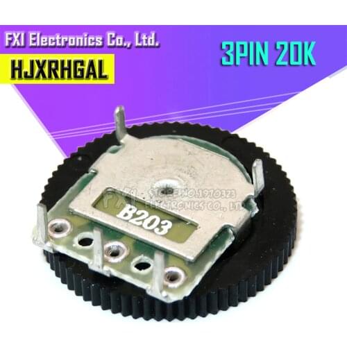 5pcs Double Gear tuning potentiometer B203 20K 3pin 16*2mm Dial Potentiometer